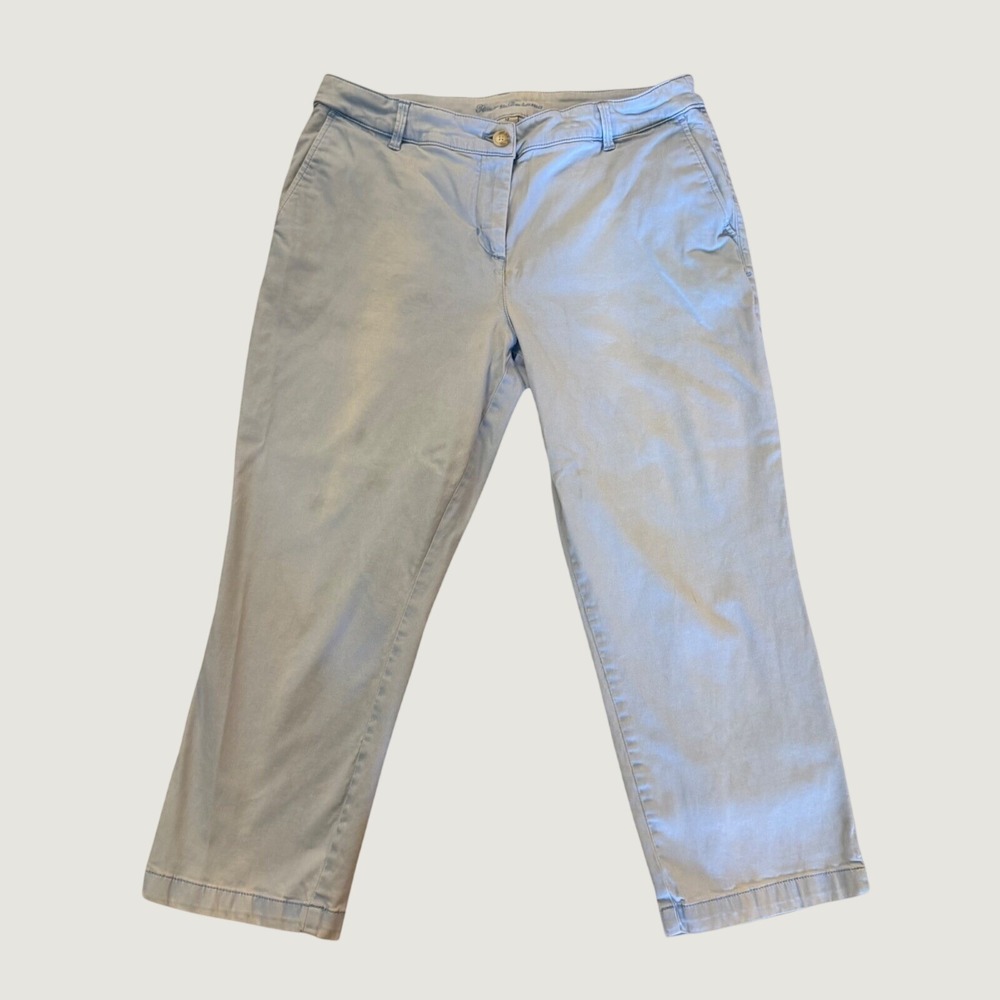 Tommy Bahama Womens Light Blue Chino Pants Stretch Cotton Tencel Size 12